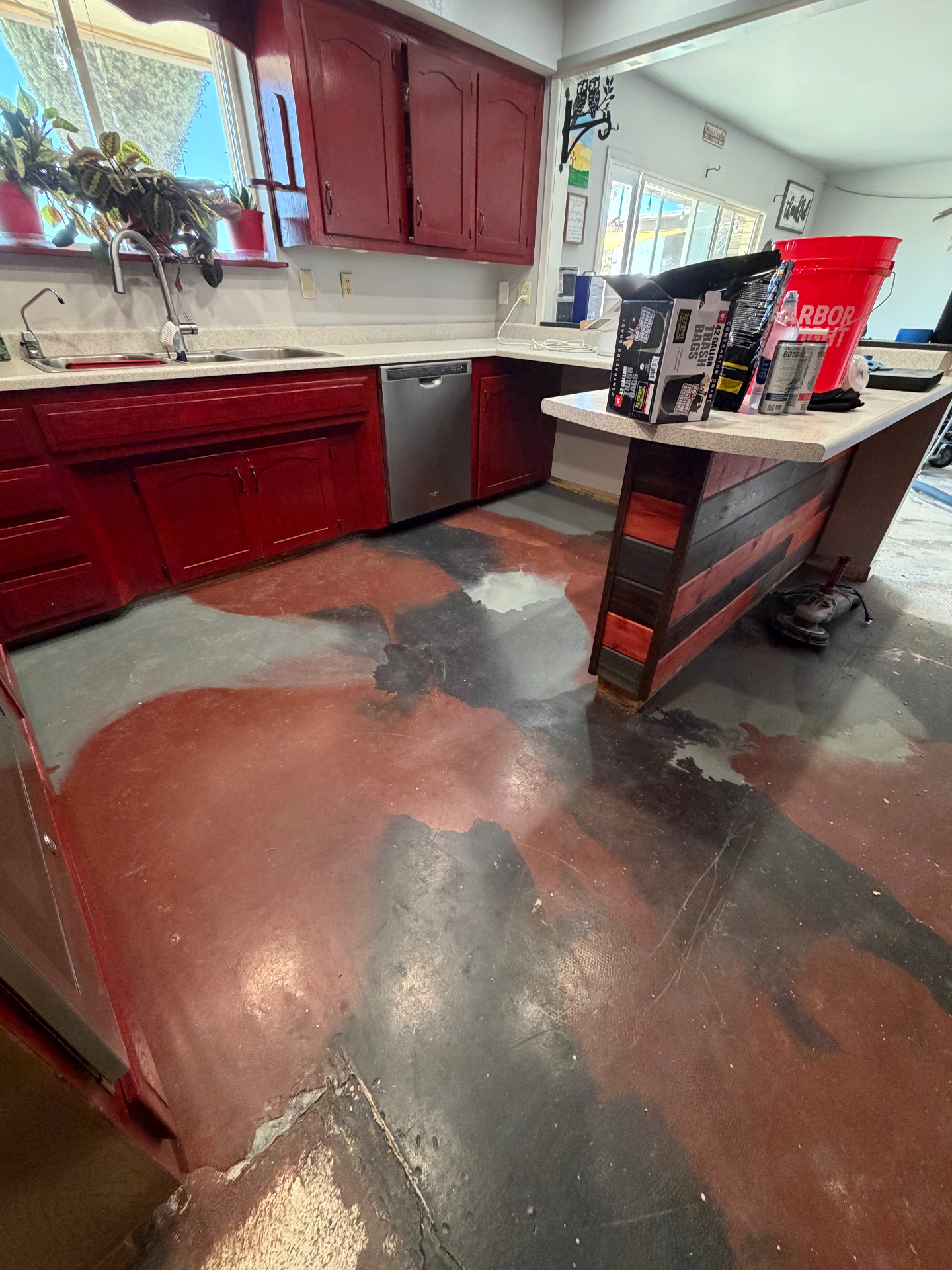 Crimson Metallic Home before coating