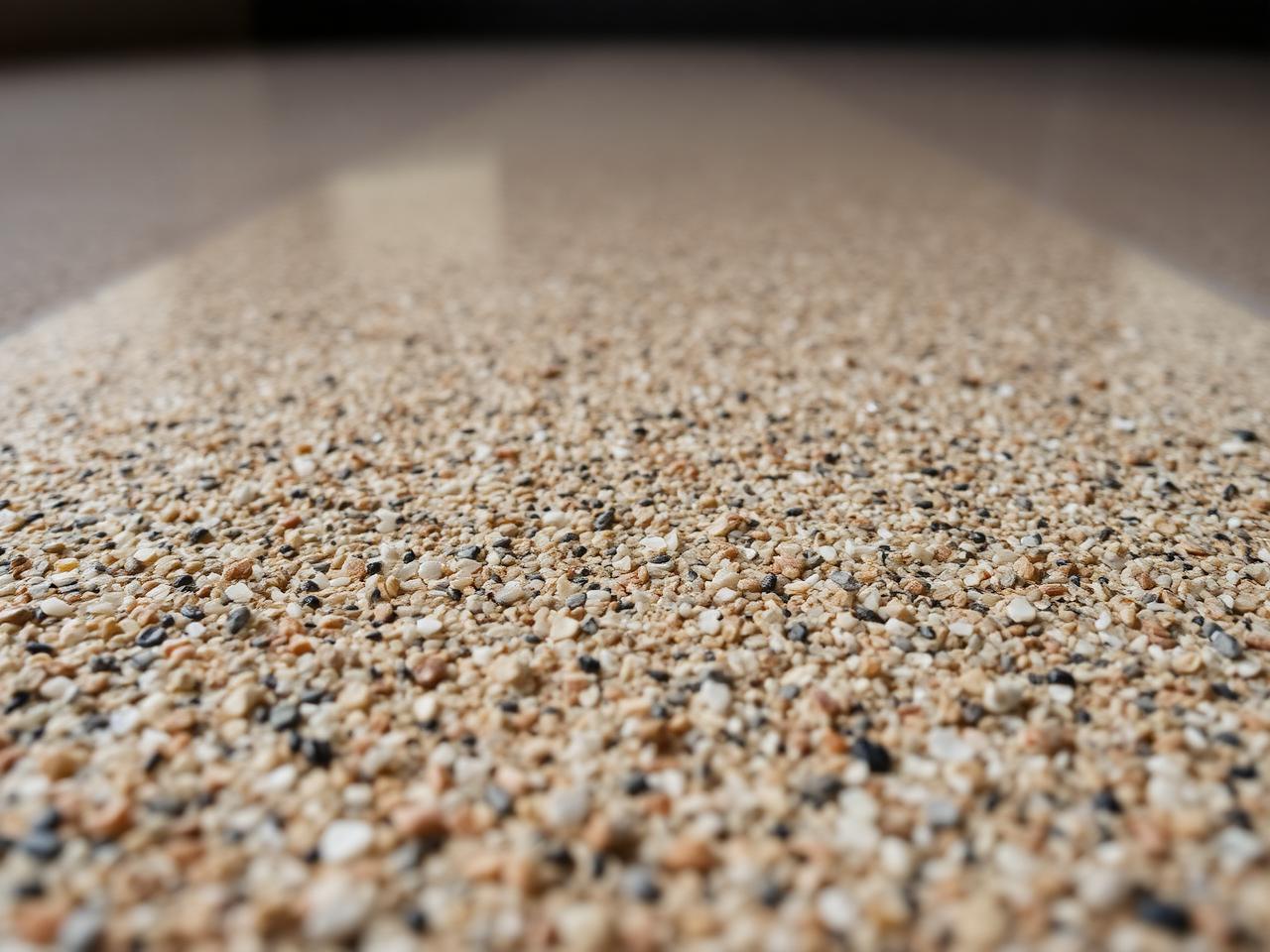 Quartz epoxy floor finish shown in a room