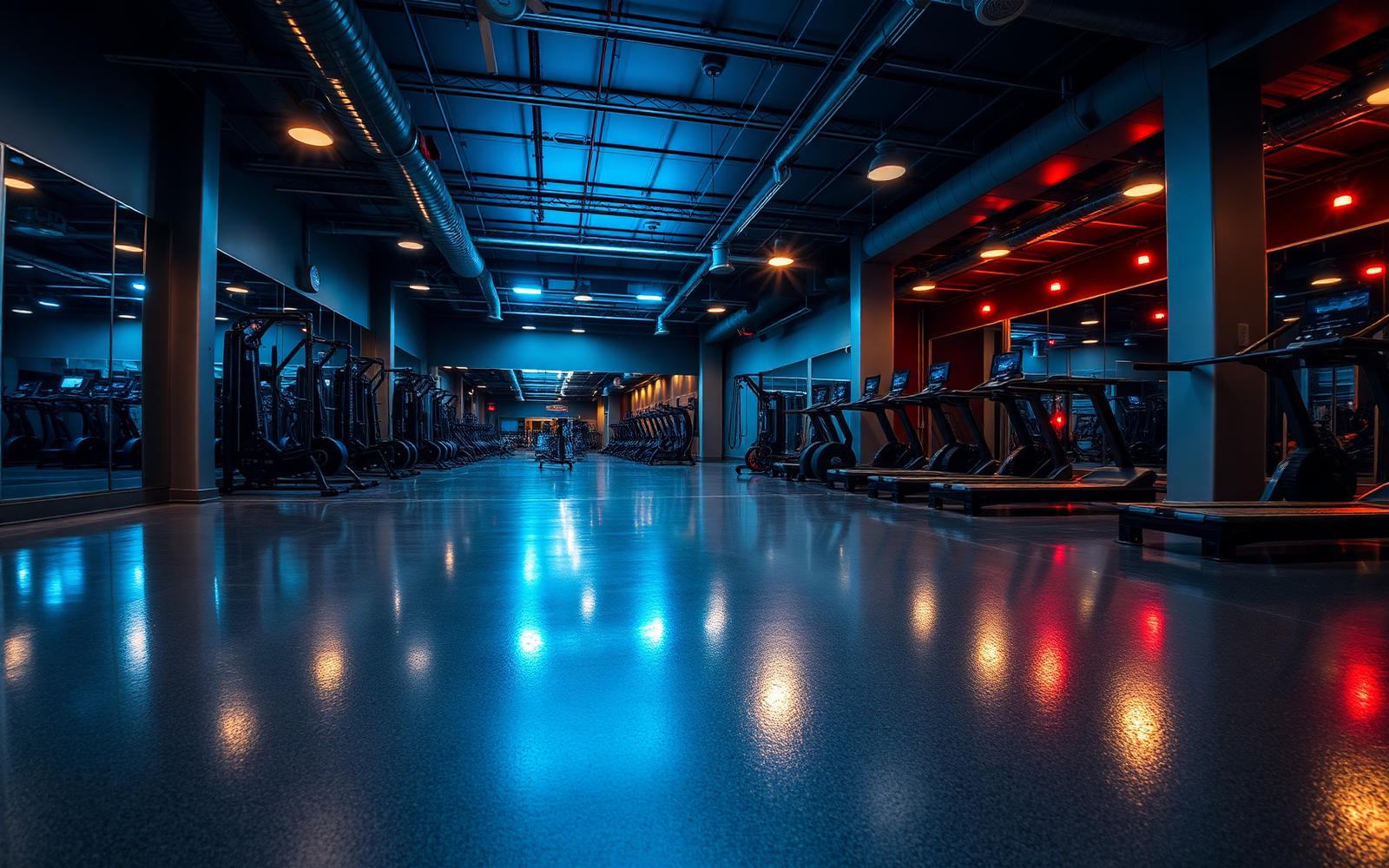 Gyms with an epoxy floor system